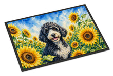 Load image into Gallery viewer, Portuguese Water Dog in Sunflowers Doormat Front Door Mat Indoor Outdoor Rugs for Entryway, Non Slip Washable Low Pile, 18H X 27W
