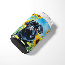 Load image into Gallery viewer, Pug in Sunflowers Can or Bottle Hugger