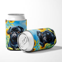Load image into Gallery viewer, Pug in Sunflowers Can or Bottle Hugger