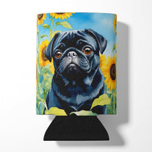 Load image into Gallery viewer, Pug in Sunflowers Can or Bottle Hugger