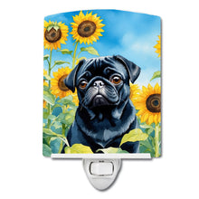 Load image into Gallery viewer, Pug in Sunflowers Ceramic Night Light