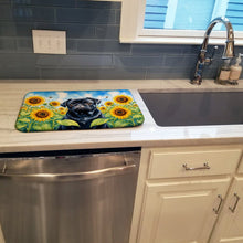 Load image into Gallery viewer, Pug in Sunflowers Dish Drying Mat Absorbent Dish Drying Mat Pad for Kitchen Counter Dish Drainer Mat for Countertop, 14 x 21", Multicolor