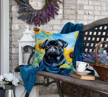 Load image into Gallery viewer, Pug in Sunflowers Throw Pillow