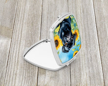Load image into Gallery viewer, Pug in Sunflowers Compact Mirror – Stylish Purse Mirror with Artistic Covers