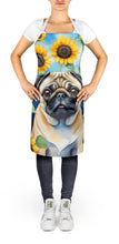 Load image into Gallery viewer, Pug in Sunflowers Apron – Artist-Designed Kitchen, BBQ &amp; Craft Apron