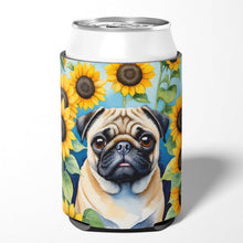 Load image into Gallery viewer, Pug in Sunflowers Can or Bottle Hugger