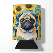 Load image into Gallery viewer, Pug in Sunflowers Can or Bottle Hugger