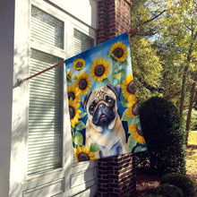 Load image into Gallery viewer, Pug in Sunflowers House Flag