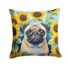 Load image into Gallery viewer, Pug in Sunflowers Throw Pillow