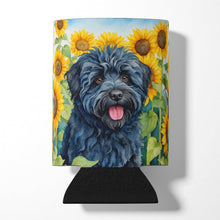 Load image into Gallery viewer, Puli in Sunflowers Can or Bottle Hugger