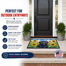 Load image into Gallery viewer, Puli in Sunflowers Doormat Front Door Mat Indoor Outdoor Rugs for Entryway, Non Slip Washable Low Pile, 24H X 36W