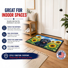 Load image into Gallery viewer, Puli in Sunflowers Doormat Front Door Mat Indoor Outdoor Rugs for Entryway, Non Slip Washable Low Pile, 24H X 36W