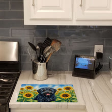 Load image into Gallery viewer, Puli in Sunflowers Cutting Board Tempered Glass Kitchen Cutting Surface, Heat Resistant Chopping Board with Non-Slip Feet, Decorative Food Prep &amp; Serving
