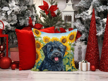 Load image into Gallery viewer, Puli in Sunflowers Throw Pillow - 14x14 Decorative Pillow – Art for Your Home &amp; Patio