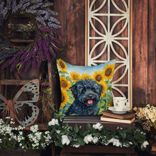 Load image into Gallery viewer, Puli in Sunflowers Throw Pillow