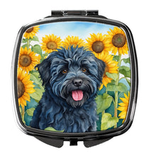 Load image into Gallery viewer, Puli in Sunflowers Compact Mirror – Stylish Purse Mirror with Artistic Covers