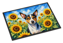 Load image into Gallery viewer, Rat Terrier in Sunflowers Doormat Front Door Mat Indoor Outdoor Rugs for Entryway, Non Slip Washable Low Pile, 24H X 36W