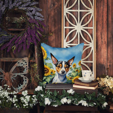 Load image into Gallery viewer, Rat Terrier in Sunflowers Throw Pillow