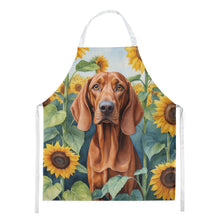 Load image into Gallery viewer, Redbone Coonhound in Sunflowers Apron – Artist-Designed Kitchen, BBQ &amp; Craft Apron