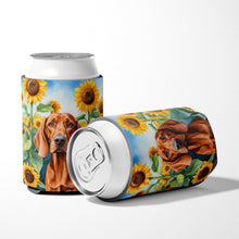 Load image into Gallery viewer, Redbone Coonhound in Sunflowers Can or Bottle Hugger