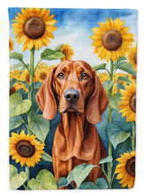 Load image into Gallery viewer, Redbone Coonhound in Sunflowers House Flag