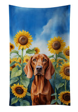 Load image into Gallery viewer, Redbone Coonhound in Sunflowers Kitchen Towel