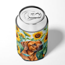 Load image into Gallery viewer, Rhodesian Ridgeback in Sunflowers Can or Bottle Hugger
