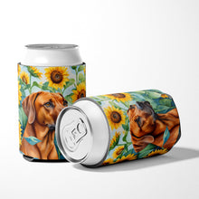 Load image into Gallery viewer, Rhodesian Ridgeback in Sunflowers Can or Bottle Hugger