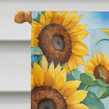 Load image into Gallery viewer, Rhodesian Ridgeback in Sunflowers House Flag