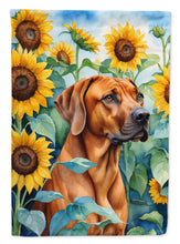 Load image into Gallery viewer, Rhodesian Ridgeback in Sunflowers House Flag