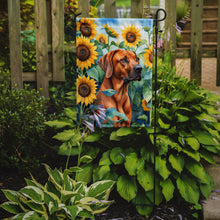 Load image into Gallery viewer, Rhodesian Ridgeback in Sunflowers Garden Flag – Bright Dog-Themed Yard Decor