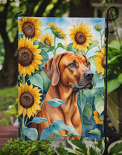 Load image into Gallery viewer, Rhodesian Ridgeback in Sunflowers Garden Flag – Bright Dog-Themed Yard Decor