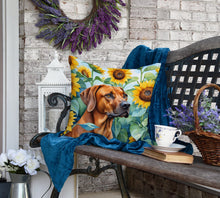 Load image into Gallery viewer, Rhodesian Ridgeback in Sunflowers Throw Pillow