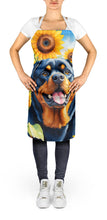 Load image into Gallery viewer, Rottweiler in Sunflowers Apron – Artist-Designed Kitchen, BBQ &amp; Craft Apron