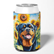 Load image into Gallery viewer, Rottweiler in Sunflowers Can or Bottle Hugger