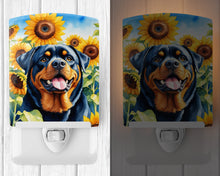 Load image into Gallery viewer, Rottweiler in Sunflowers Ceramic Night Light