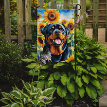 Load image into Gallery viewer, Rottweiler in Sunflowers Garden Flag – Bright Dog-Themed Yard Decor