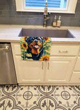 Load image into Gallery viewer, Rottweiler in Sunflowers Kitchen Towel