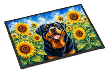 Load image into Gallery viewer, Rottweiler in Sunflowers Doormat Front Door Mat Indoor Outdoor Rugs for Entryway, Non Slip Washable Low Pile, 18H X 27W