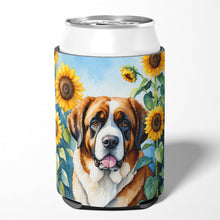 Load image into Gallery viewer, Saint Bernard in Sunflowers Can or Bottle Hugger