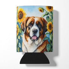 Load image into Gallery viewer, Saint Bernard in Sunflowers Can or Bottle Hugger