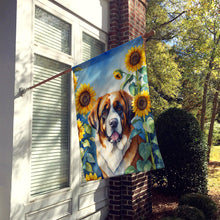 Load image into Gallery viewer, Saint Bernard in Sunflowers House Flag