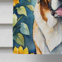 Load image into Gallery viewer, Saint Bernard in Sunflowers House Flag