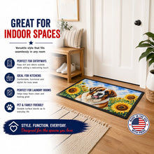 Load image into Gallery viewer, Saint Bernard in Sunflowers Doormat Front Door Mat Indoor Outdoor Rugs for Entryway, Non Slip Washable Low Pile, 24H X 36W