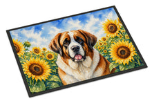 Load image into Gallery viewer, Saint Bernard in Sunflowers Doormat Front Door Mat Indoor Outdoor Rugs for Entryway, Non Slip Washable Low Pile, 18H X 27W