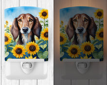 Load image into Gallery viewer, Saluki in Sunflowers Ceramic Night Light