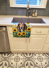 Load image into Gallery viewer, Saluki in Sunflowers Kitchen Towel