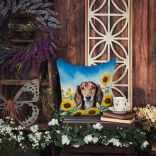 Load image into Gallery viewer, Saluki in Sunflowers Throw Pillow - 14x14 Decorative Pillow – Art for Your Home &amp; Patio