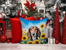 Load image into Gallery viewer, Saluki in Sunflowers Throw Pillow - 14x14 Decorative Pillow – Art for Your Home &amp; Patio