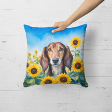 Load image into Gallery viewer, Saluki in Sunflowers Throw Pillow